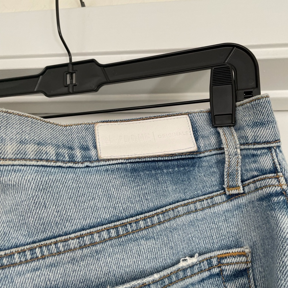Redone High Rise Crop Jean Pale Indigo Wash - Picture 9 of 9